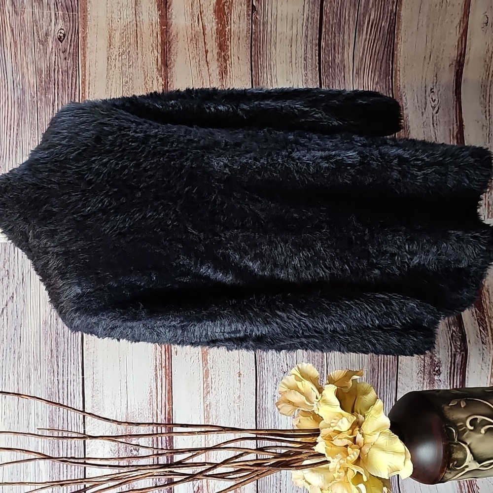 NEW FREE PEOPLE BLACK FURRY LONG SLEEVE OPEN FRONT CARDIGAN - Picture 6 of 13